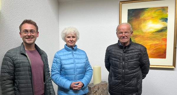 Herr Enderle und die beiden Vorsitzenden Karin Hummel und Gerhard Ostertag